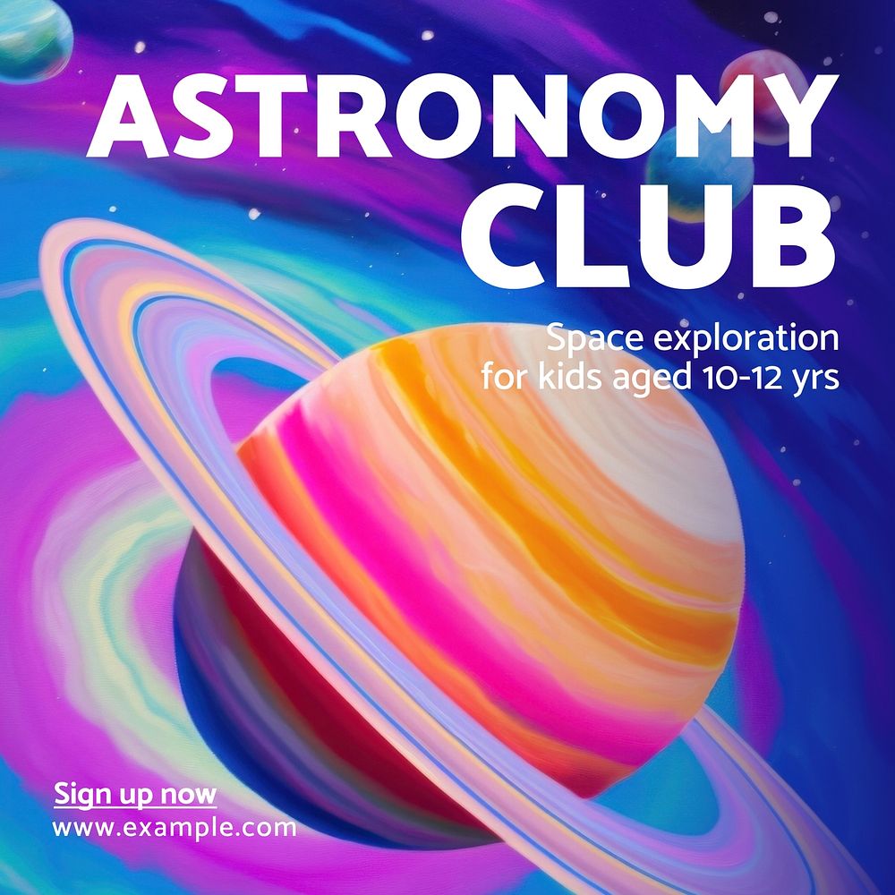 Astronomy club Facebook post template