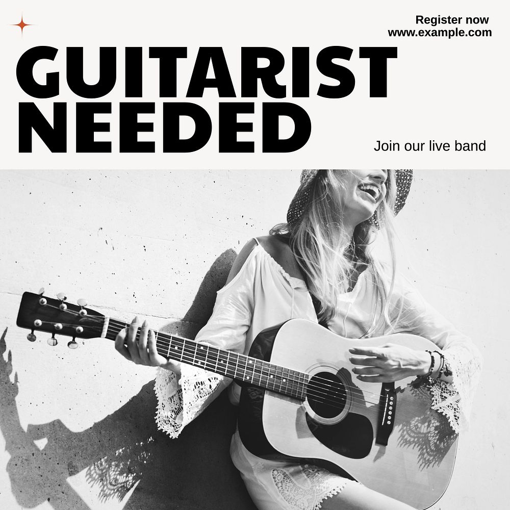 Guitarist needed Instagram post template