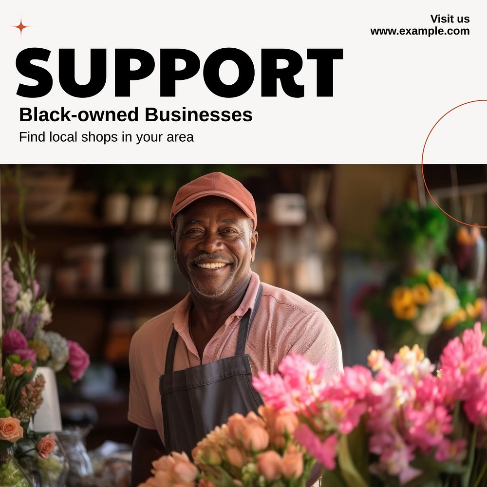 Support black-owned businesses Facebook post template