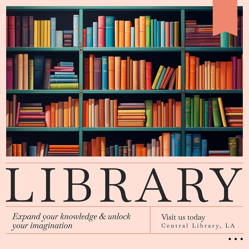 Library Instagram post template