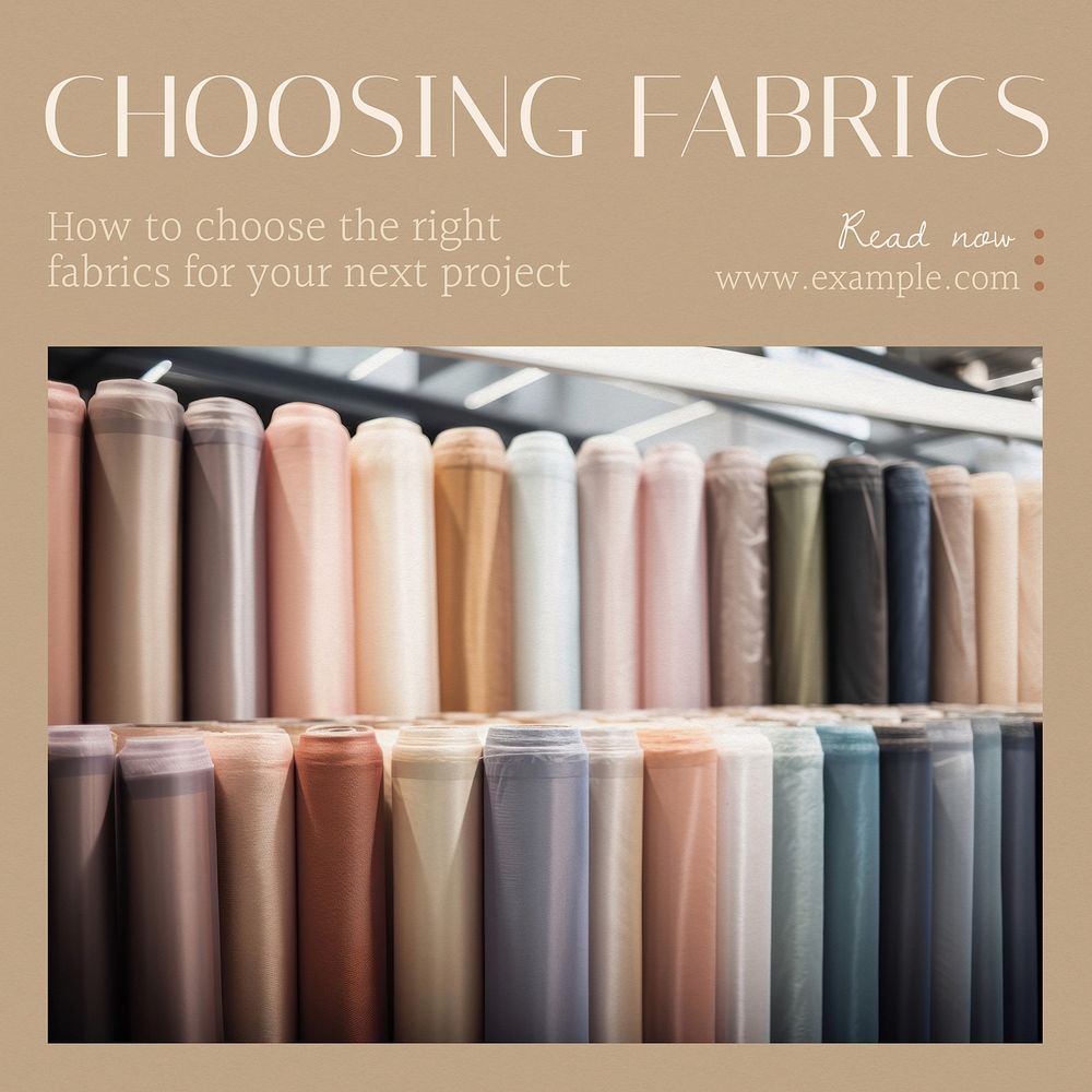 Choosing fabrics Facebook post template