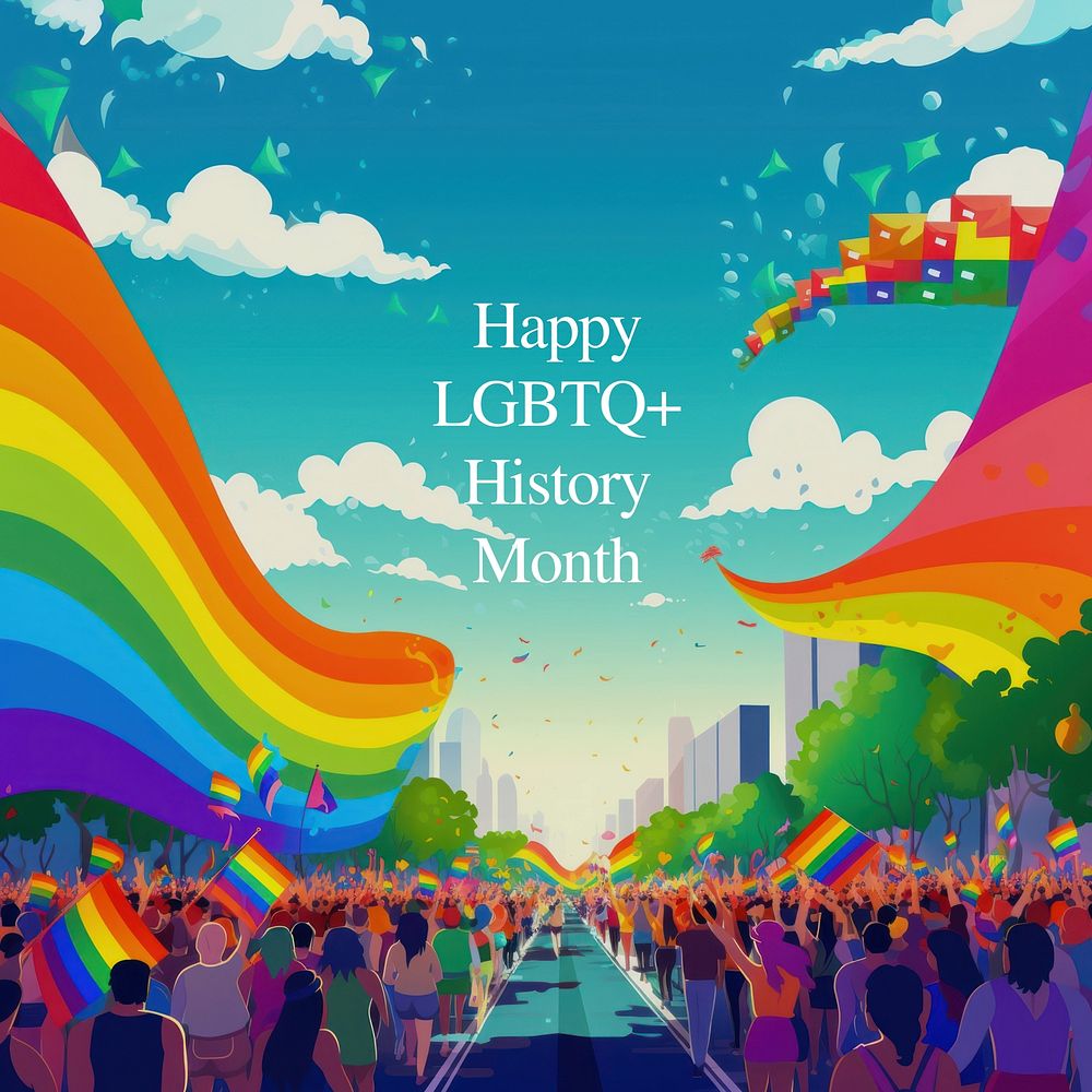 LGBTQ+ history month quote Instagram post template