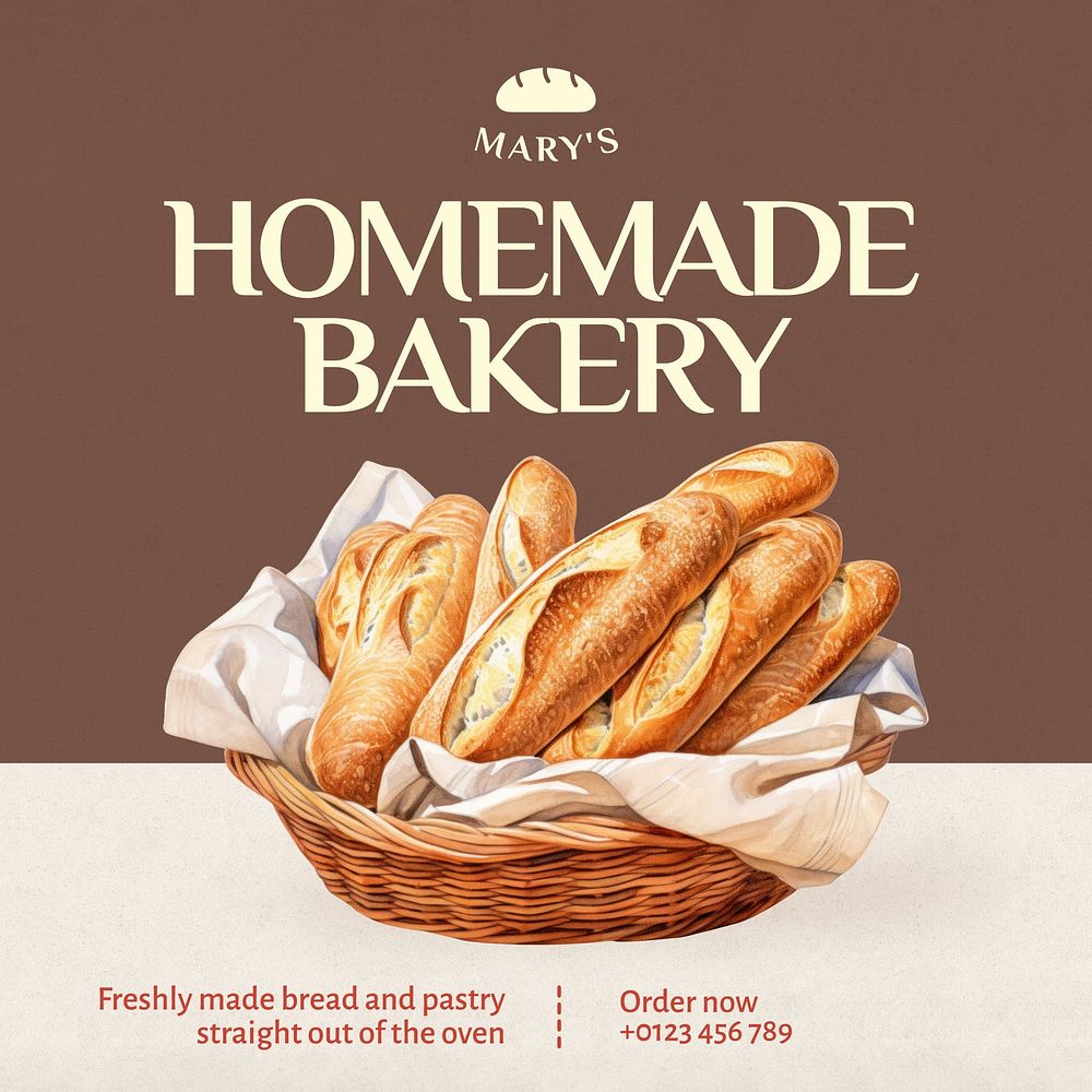  Homemade bakery Instagram post template