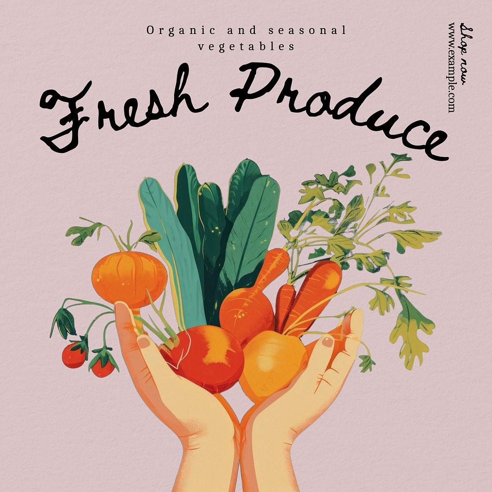 Fresh produce Instagram post template