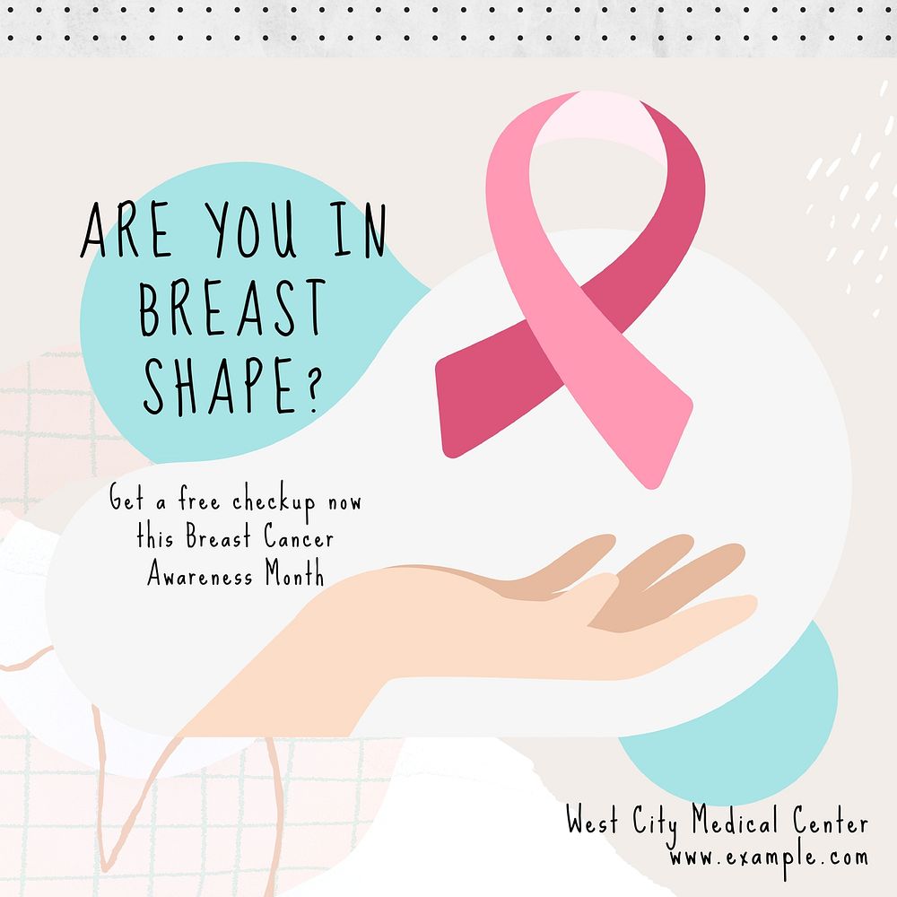 Breath cancer awareness Facebook post template
