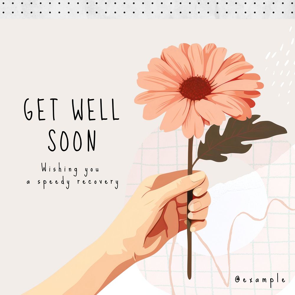 Get well soon Instagram post template  