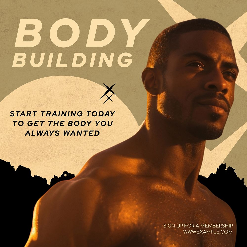 Body building Instagram post template