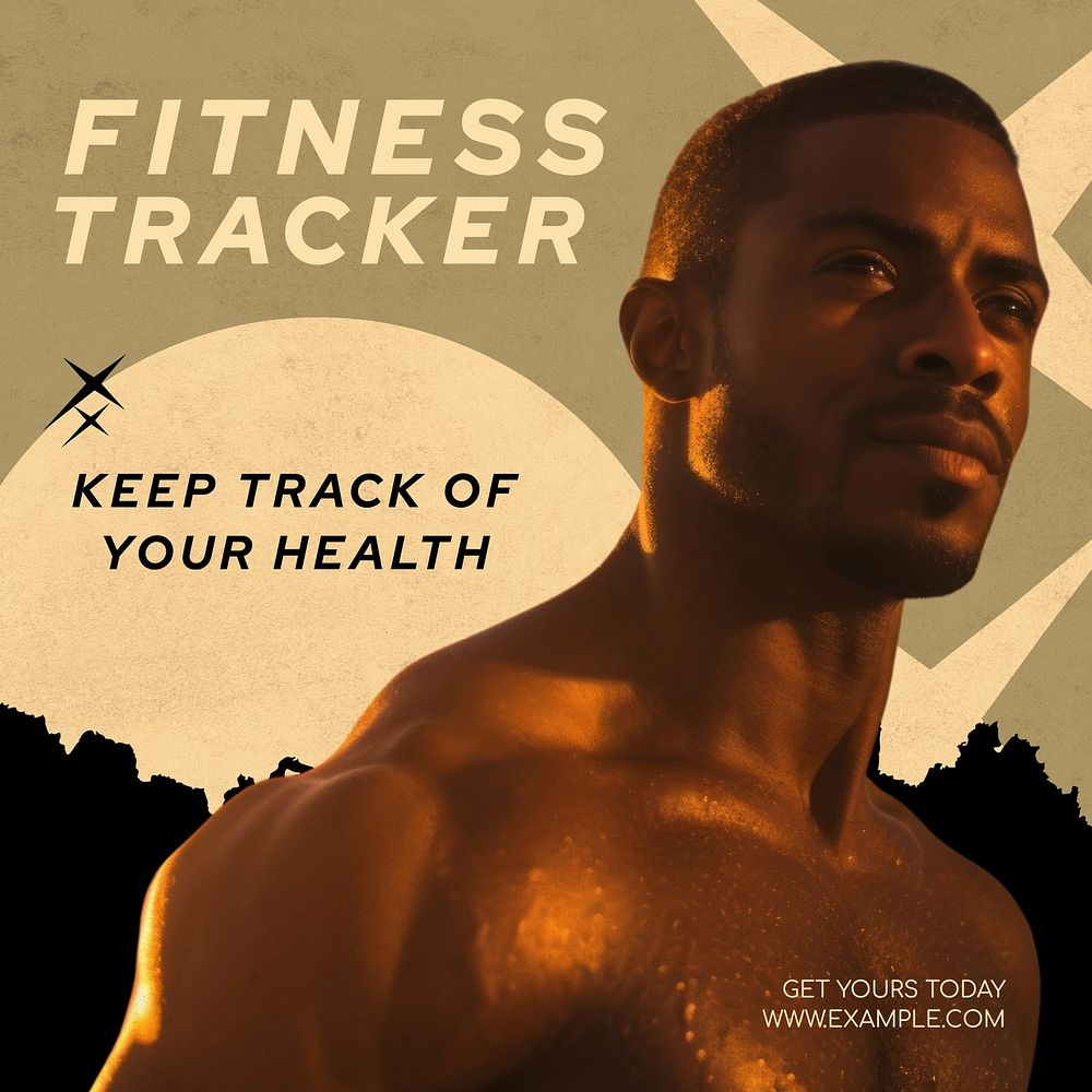 Fitness tracker Instagram post template