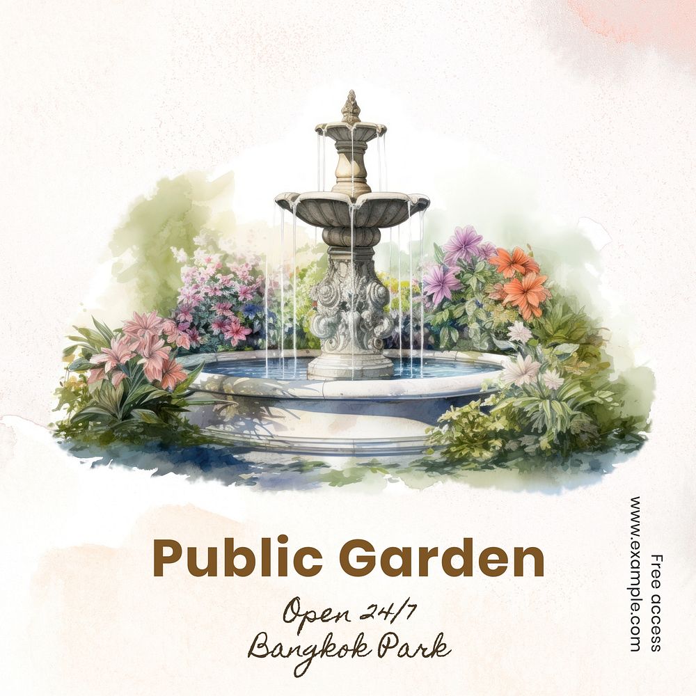 Public garden Facebook post template