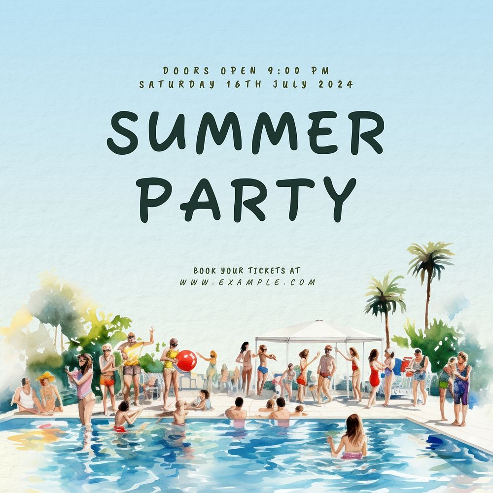 Summer party Instagram post template