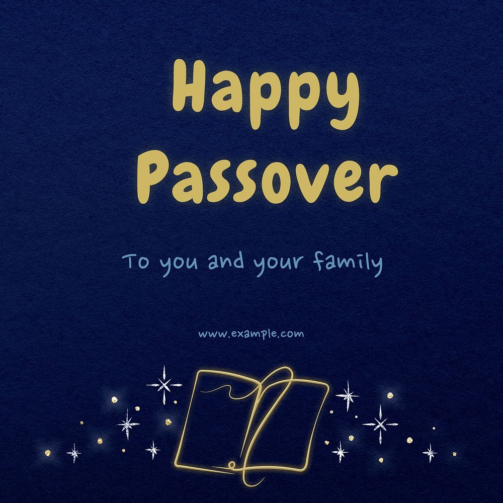 Happy passover, Hanukkha Instagram post template