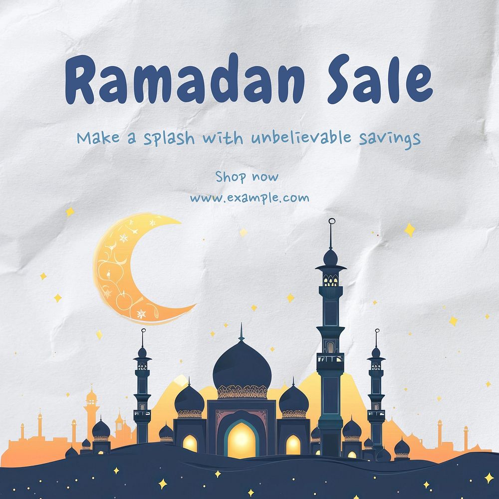 Ramadan sale Instagram post template