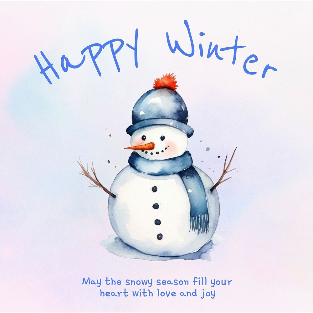 Happy winter Instagram post template