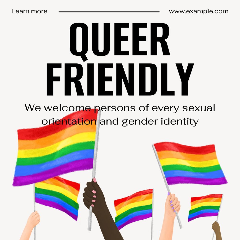 Queer-friendly business Instagram post template