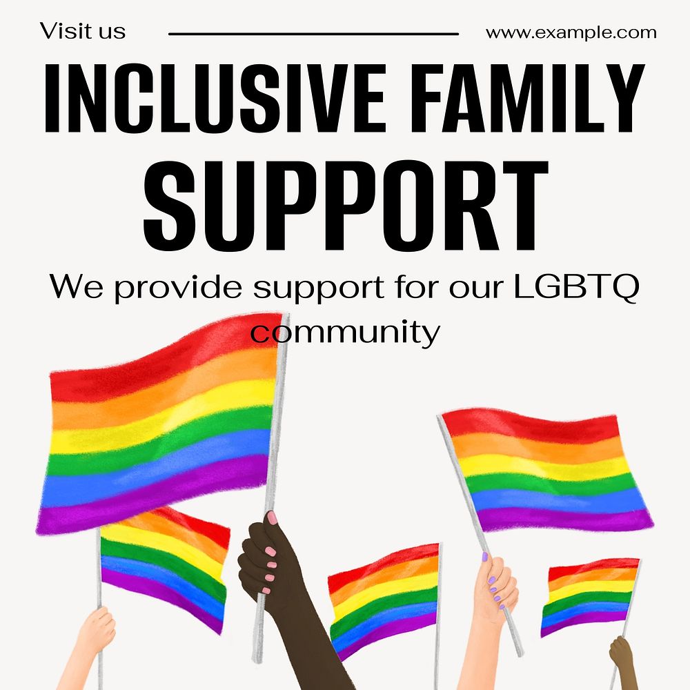 Inclusive family support Instagram post template