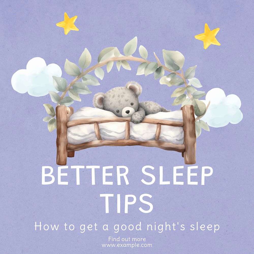Better sleep tips Instagram post template