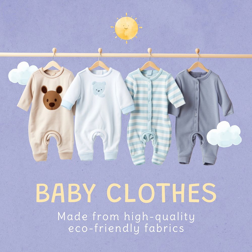 Baby clothes Instagram post template