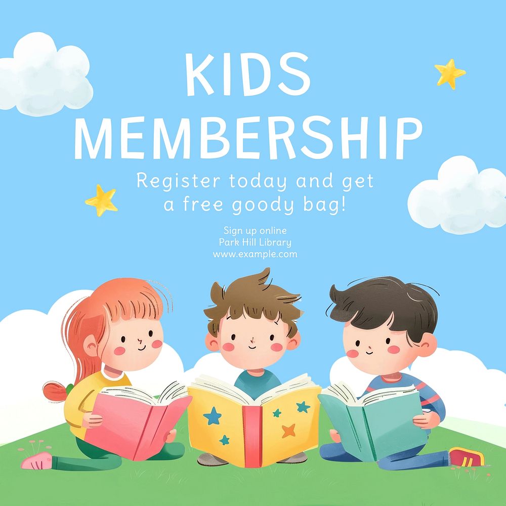 Kids membership Facebook post template