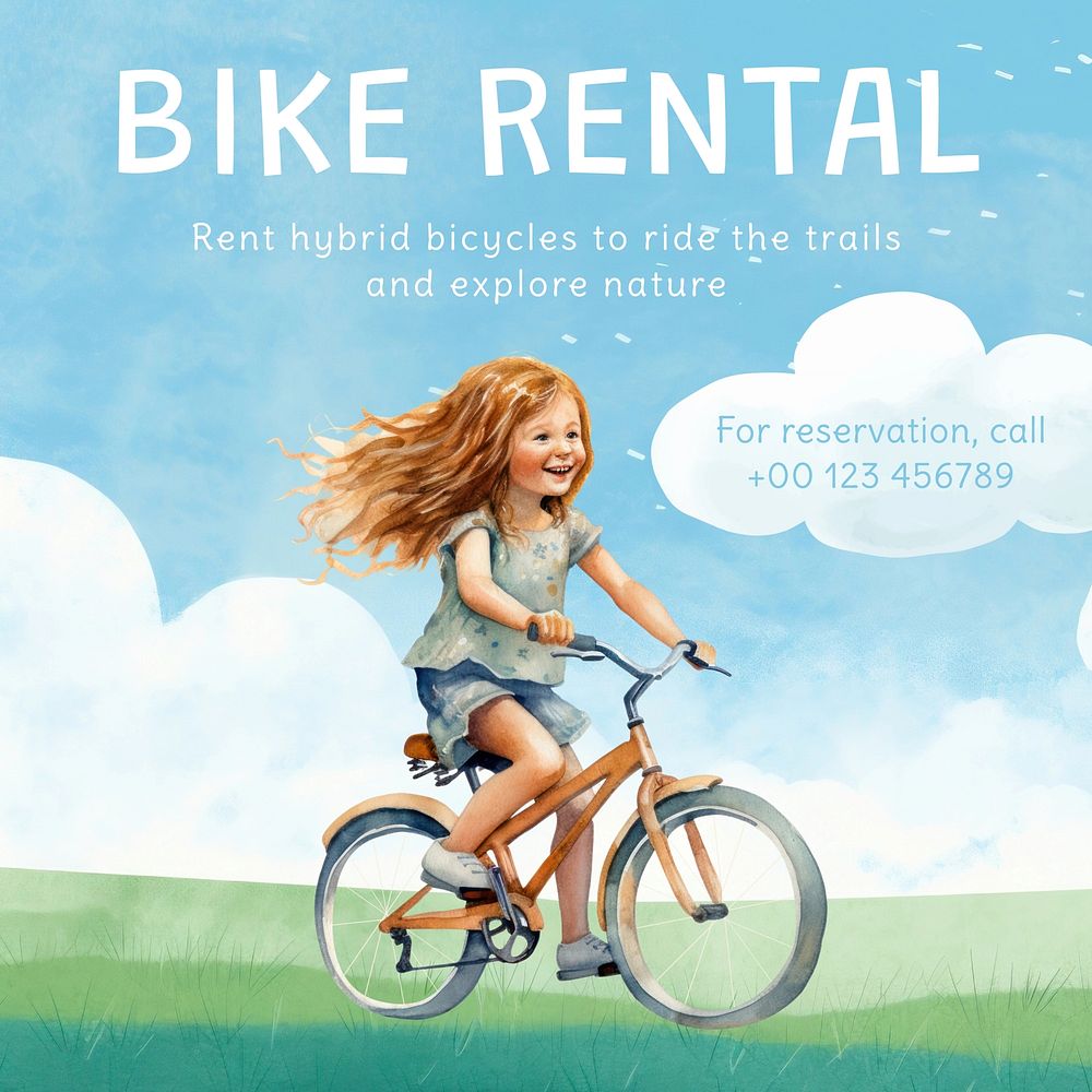 Bike rental Facebook post template