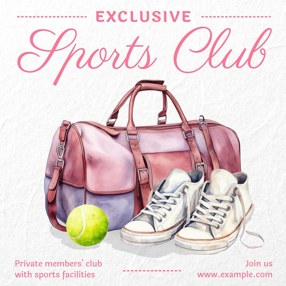 Sports club post template, editable social media design