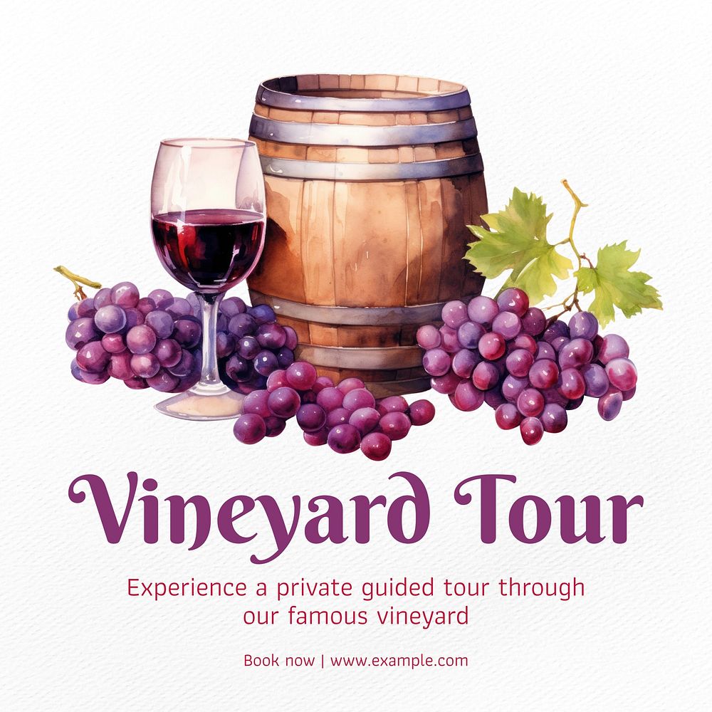 Vineyard tour Instagram post template