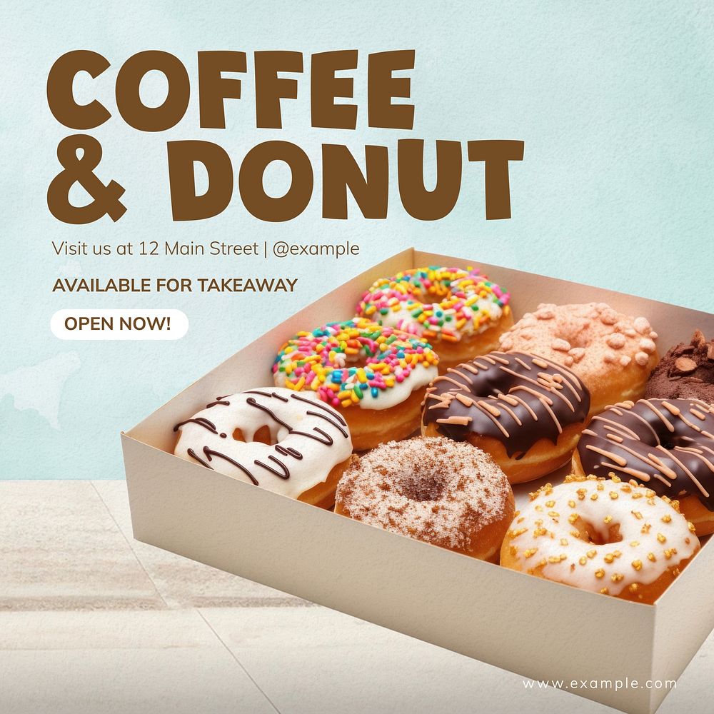 Coffee & donut Instagram post template