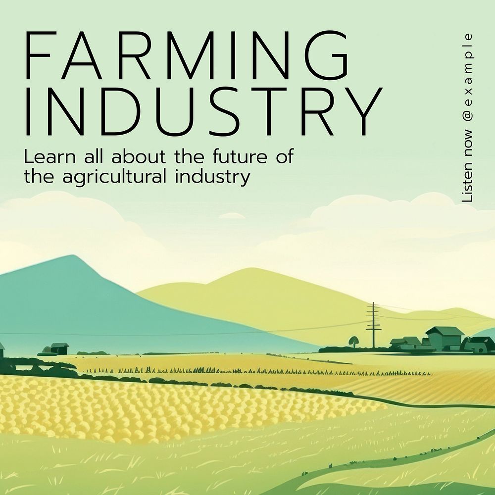 Farming industry Instagram post template
