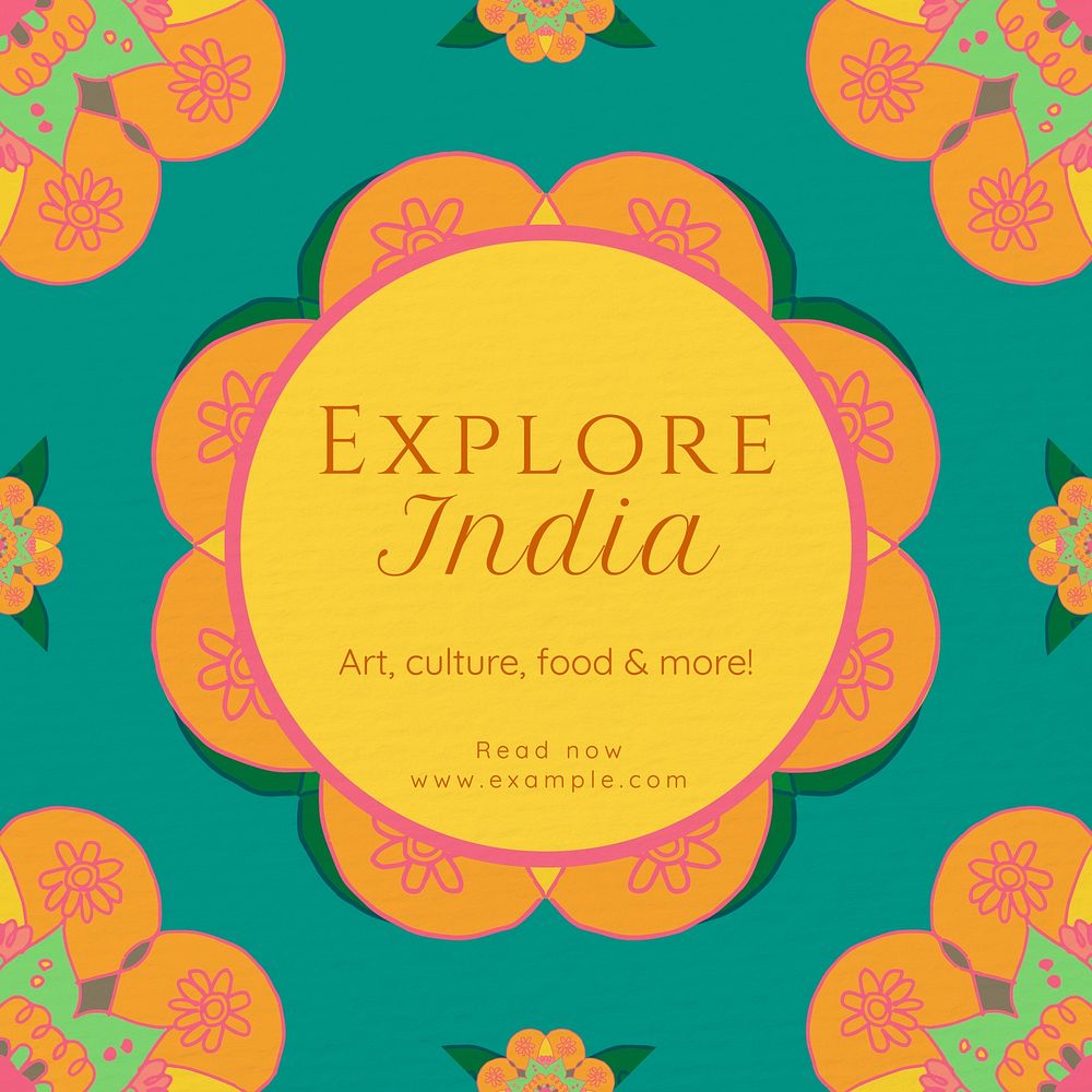 Indian art & culture Instagram post template