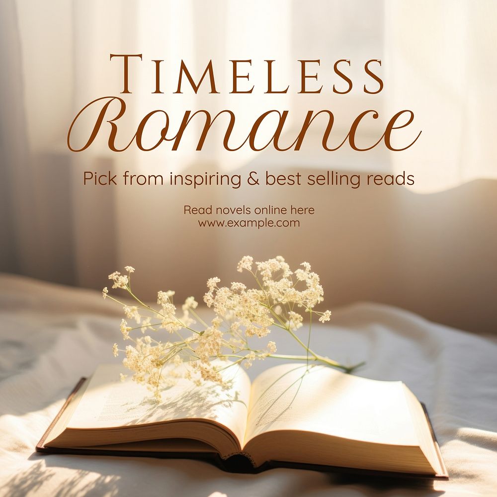 Romance novel Instagram post template