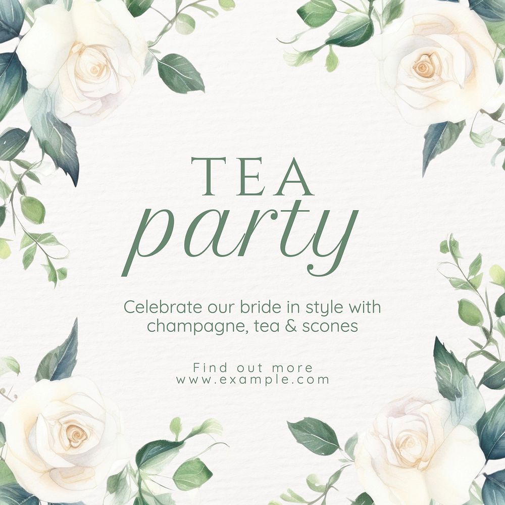 Tea party Instagram post template
