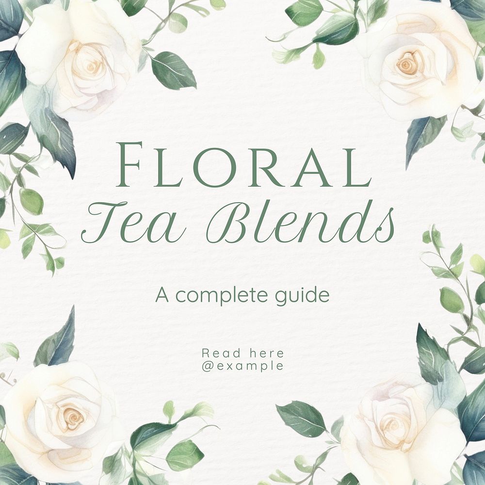 Floral tea blends Instagram post template