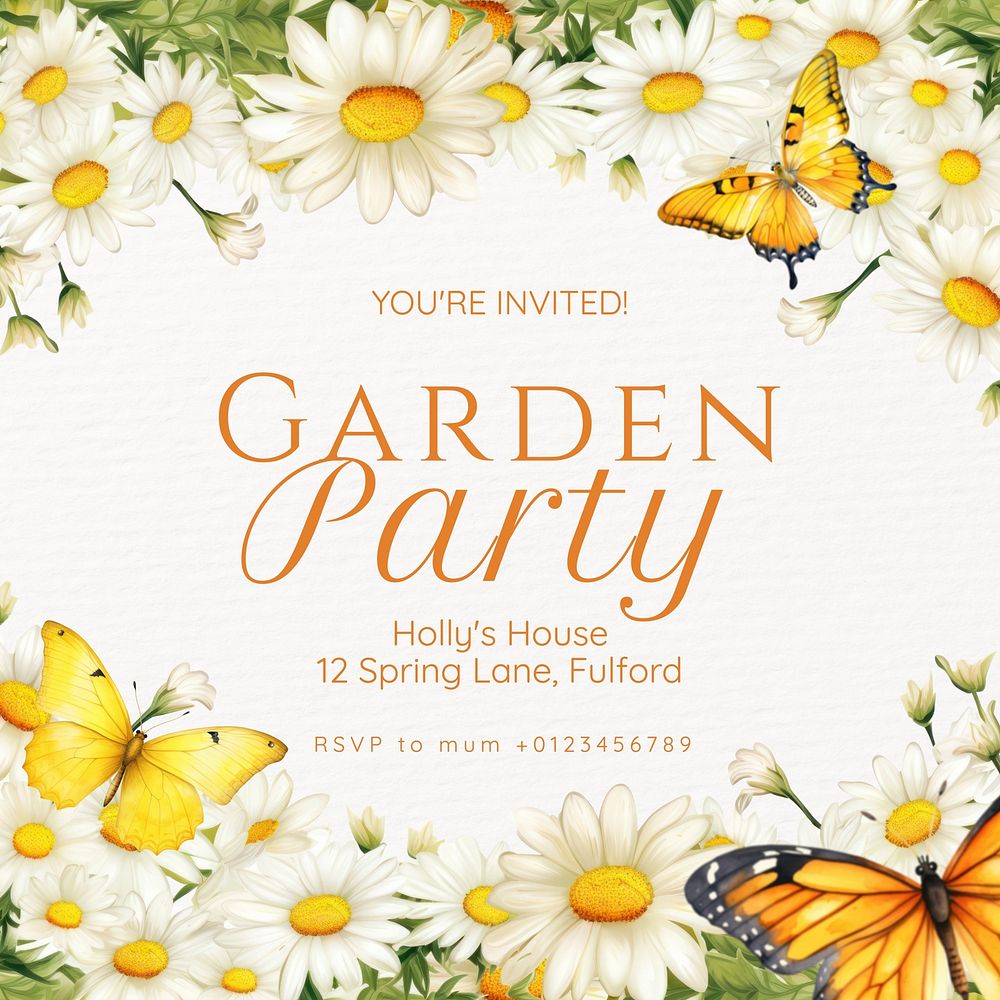 Garden party Instagram post template