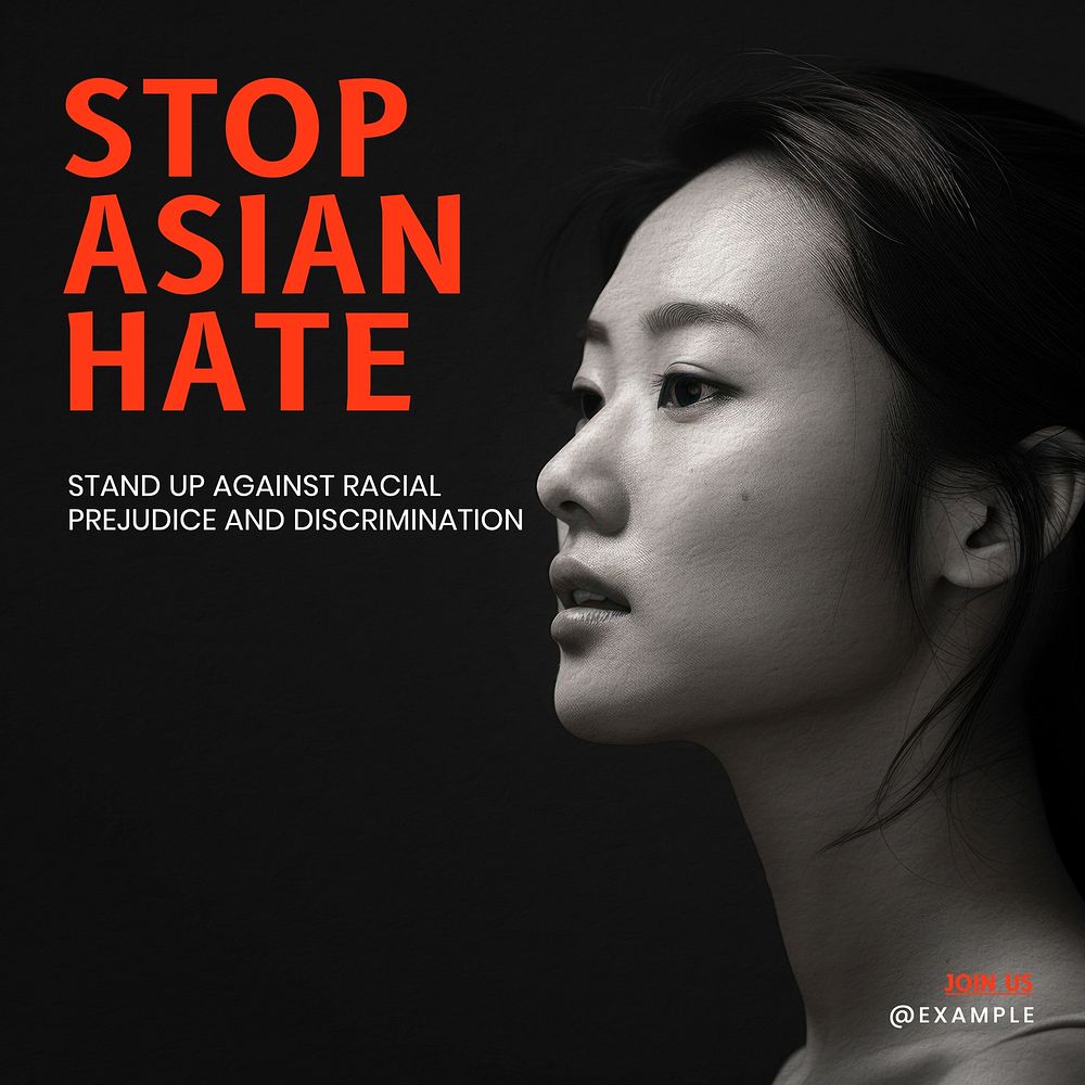 Stop Asian hate Instagram post template  