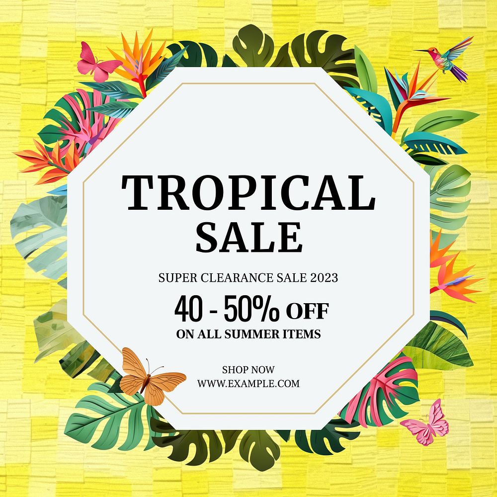 Tropical sale Instagram post template