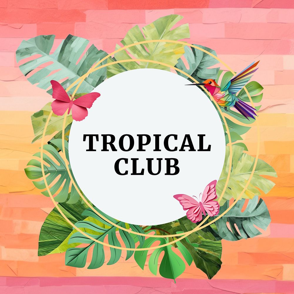 Tropical club Instagram post template