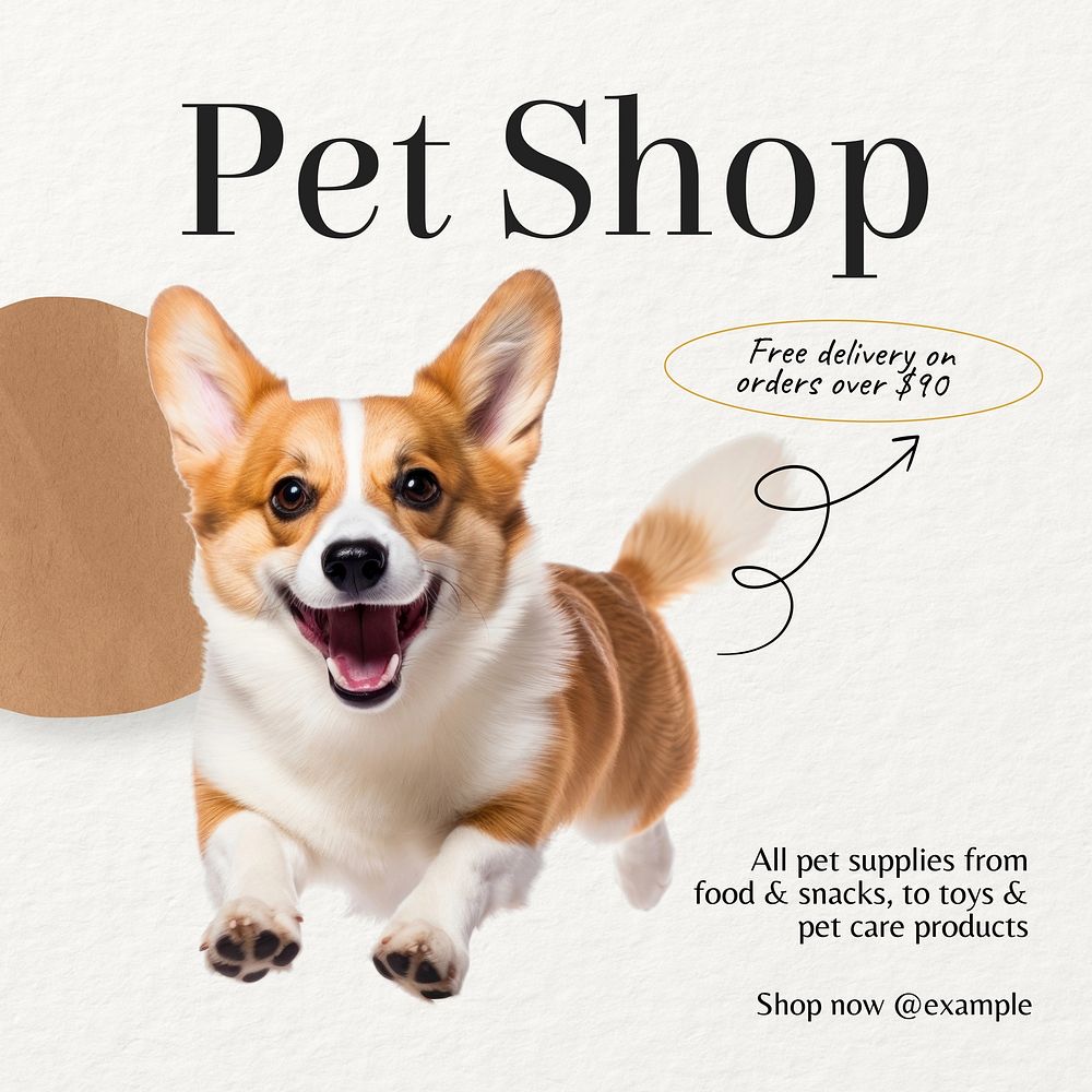 Pet supplies shop Facebook post template