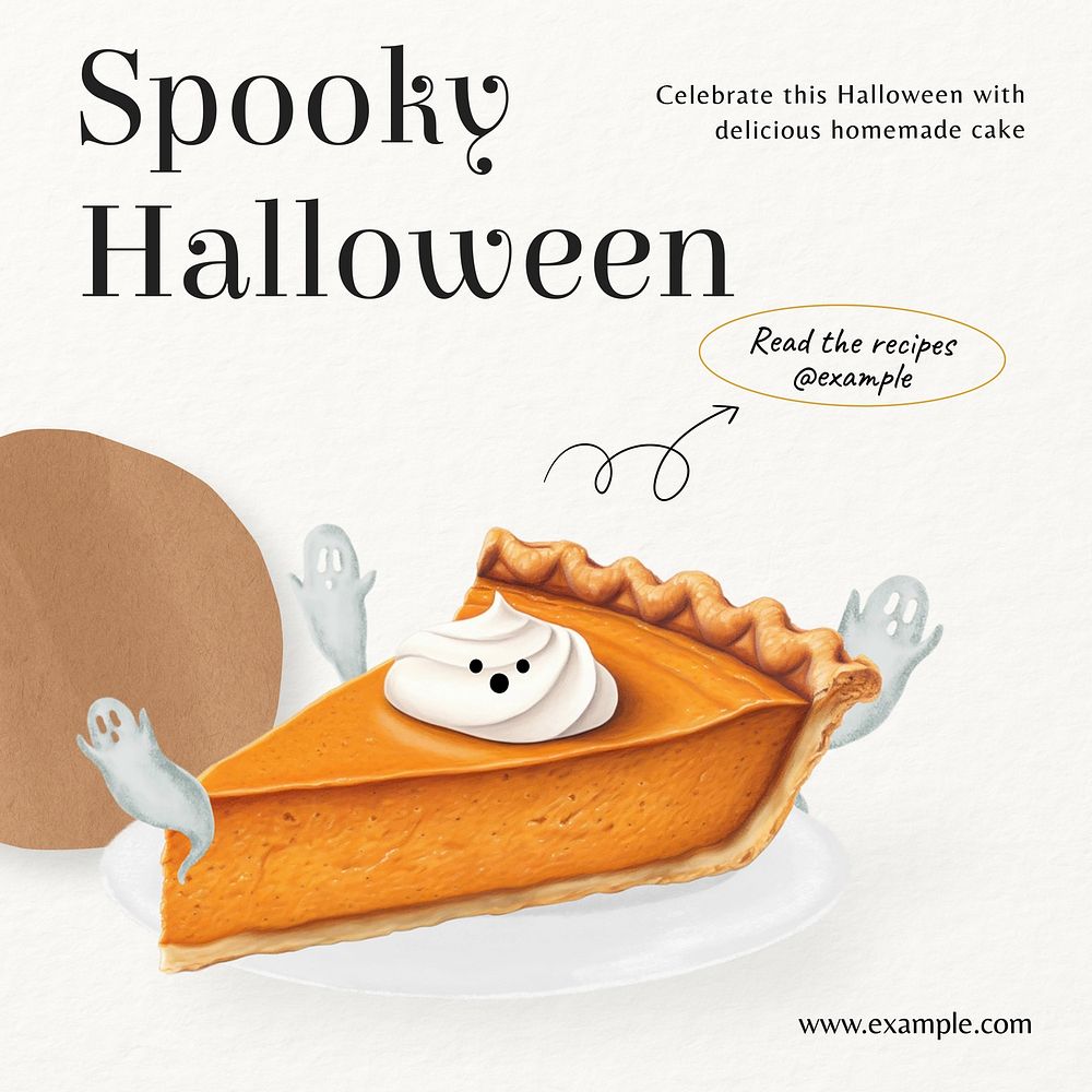 Spooky cookie recipes Facebook post template  design