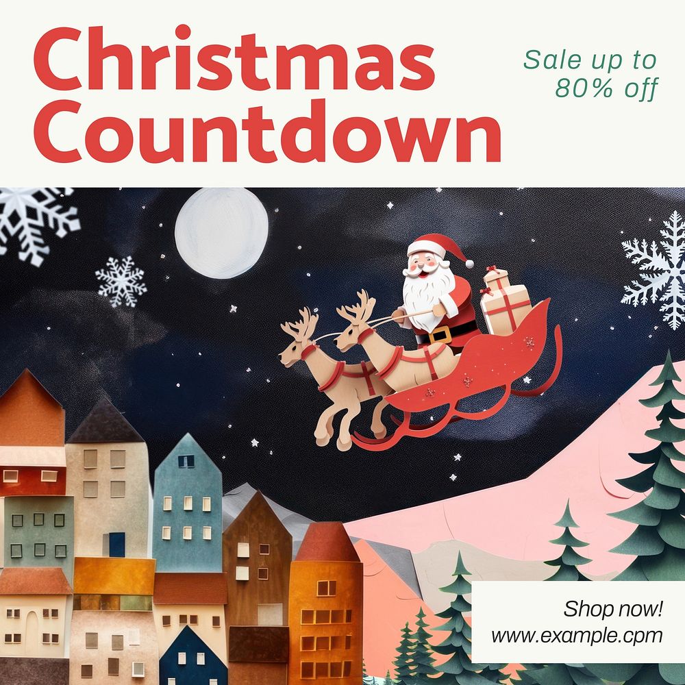 Christmas countdown Instagram post template