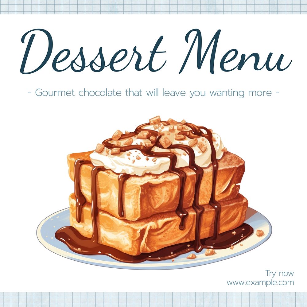 Dessert menu Instagram post template
