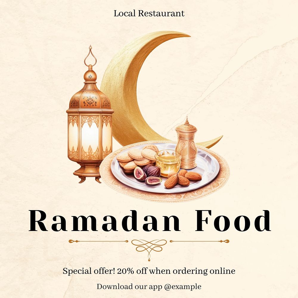 Ramadan food Instagram post template