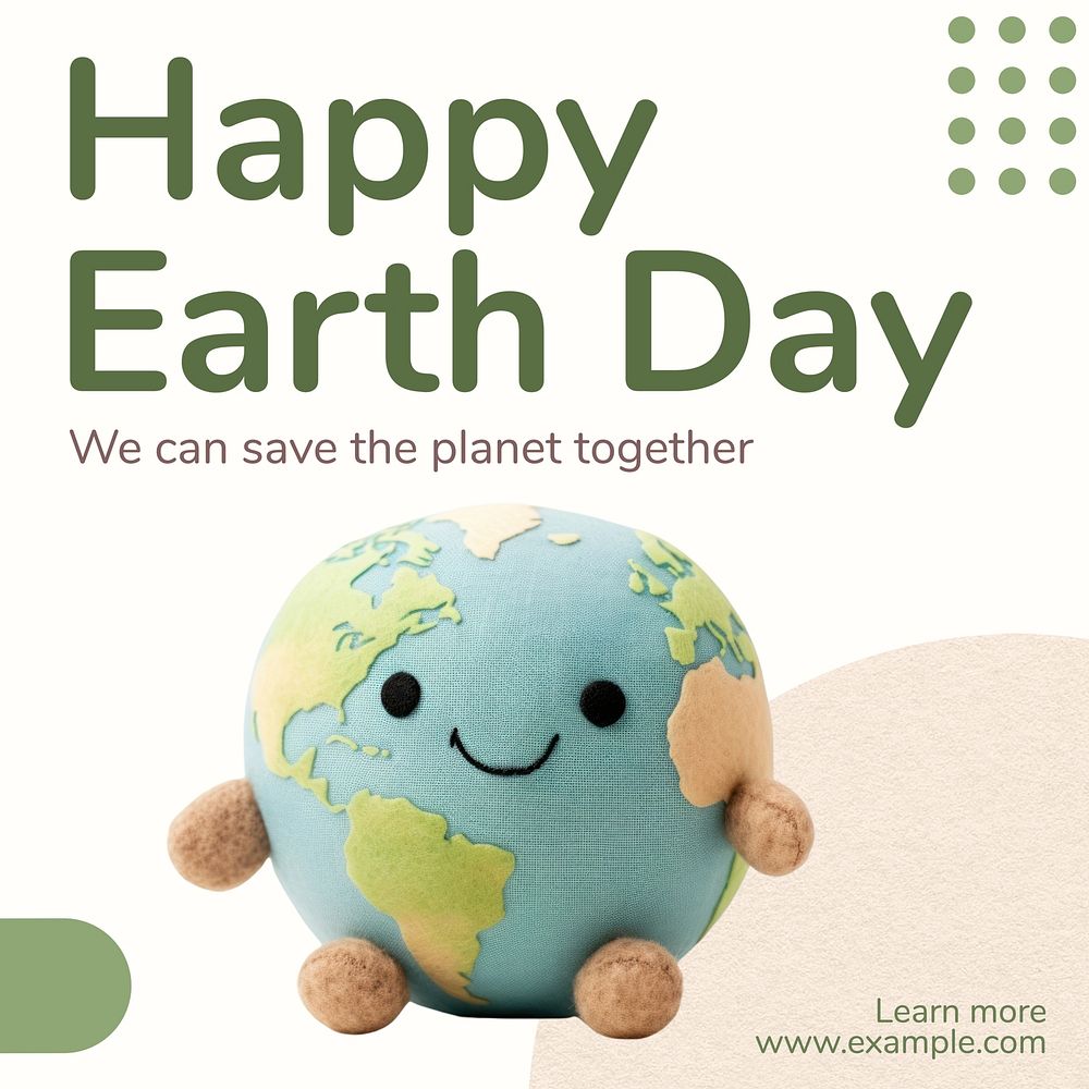 Happy earth day Facebook post template