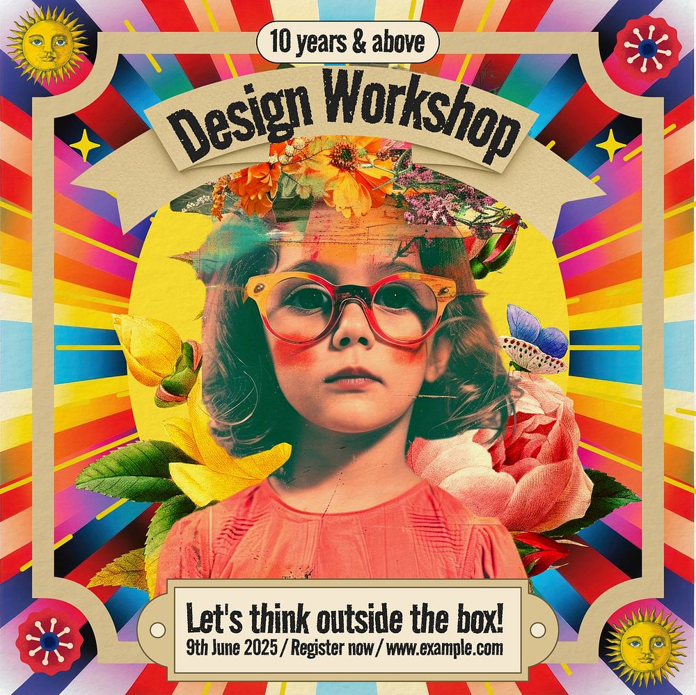 Design thinking workshop Instagram post template