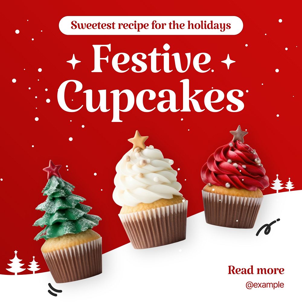 Festive cupcakes Instagram post template