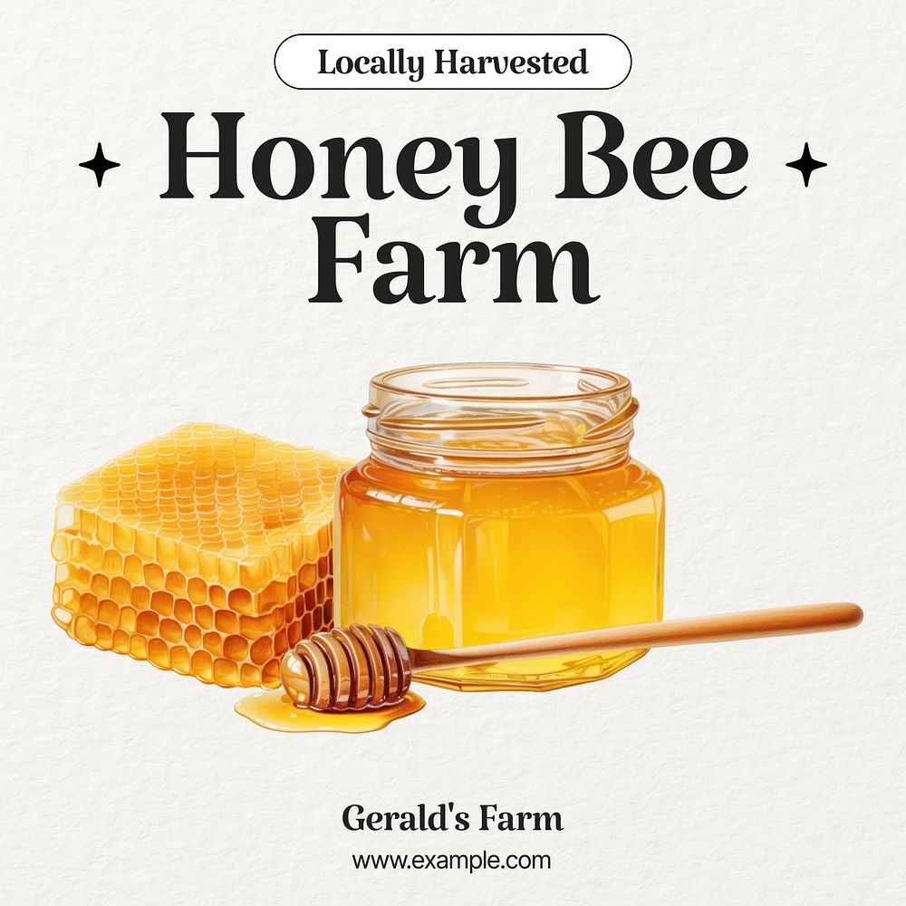 Honey bee farm Instagram post template