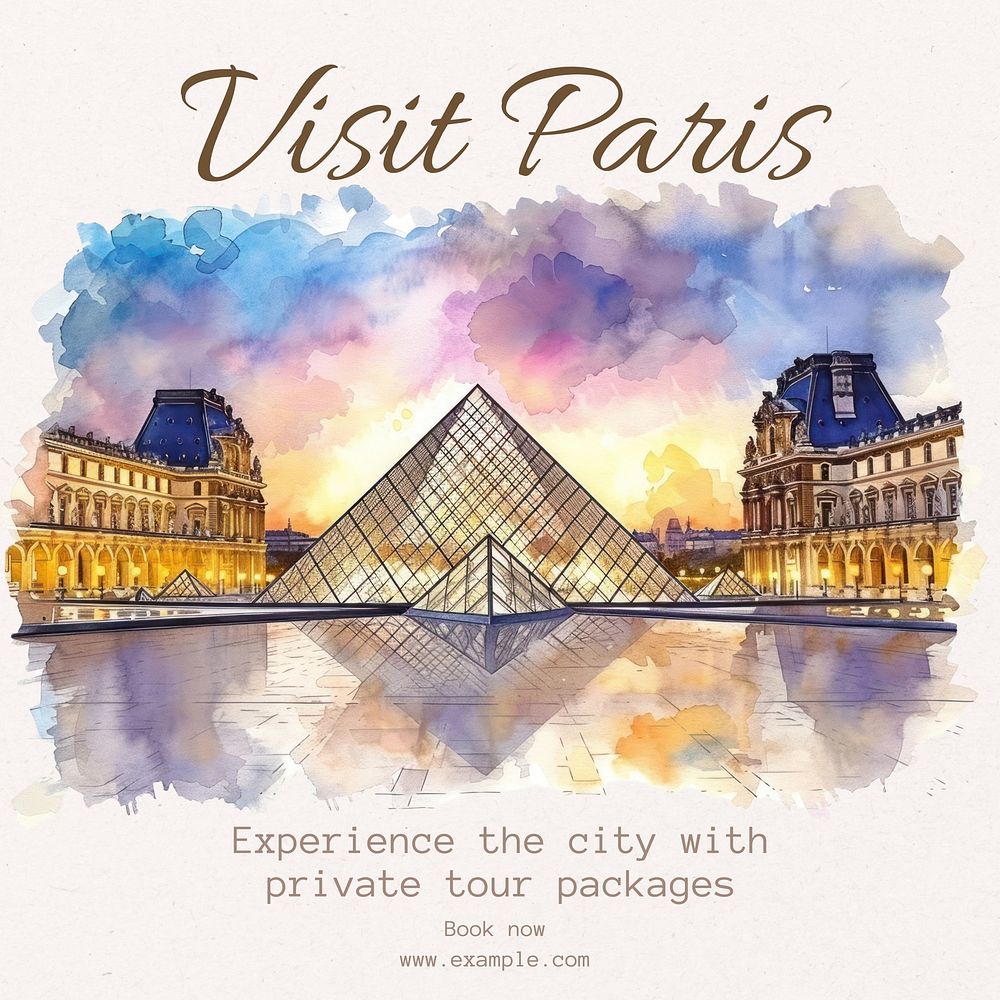 Paris private tour Facebook post template