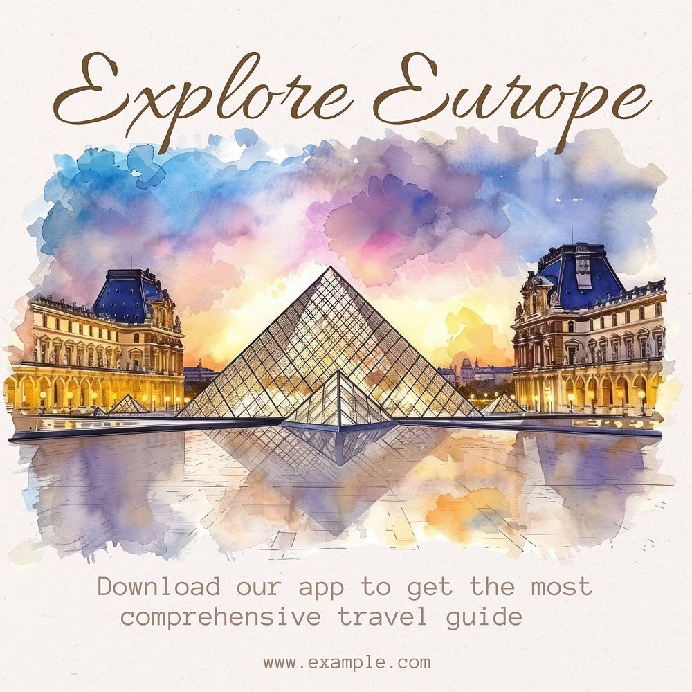 Explore Europe app Facebook post template