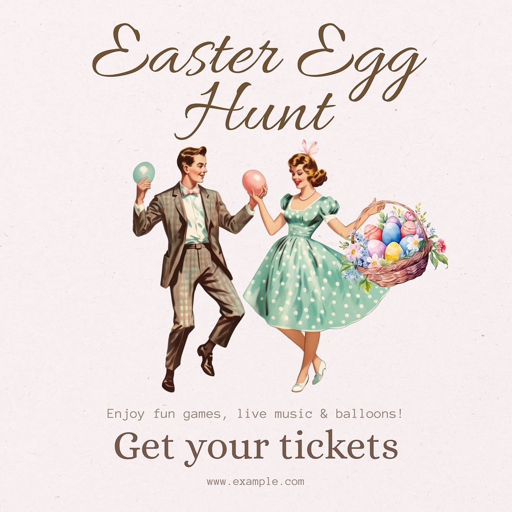 Easter egg hunt Instagram post template