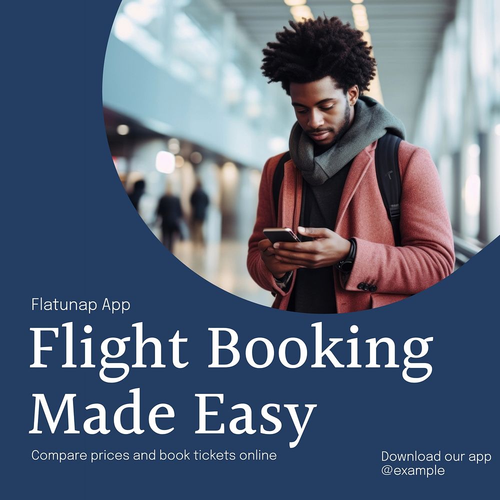 Flight booking Instagram post template