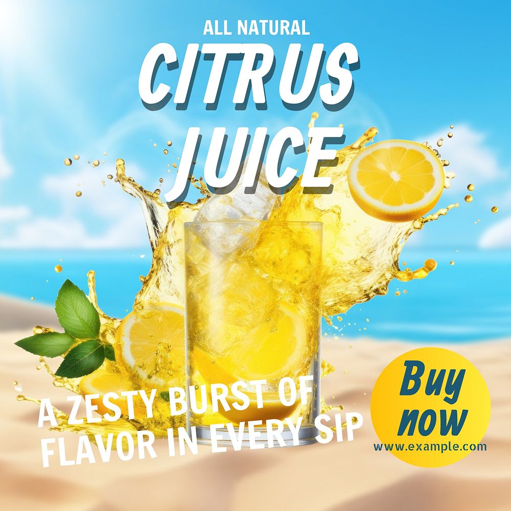 Citrus juice Instagram post template
