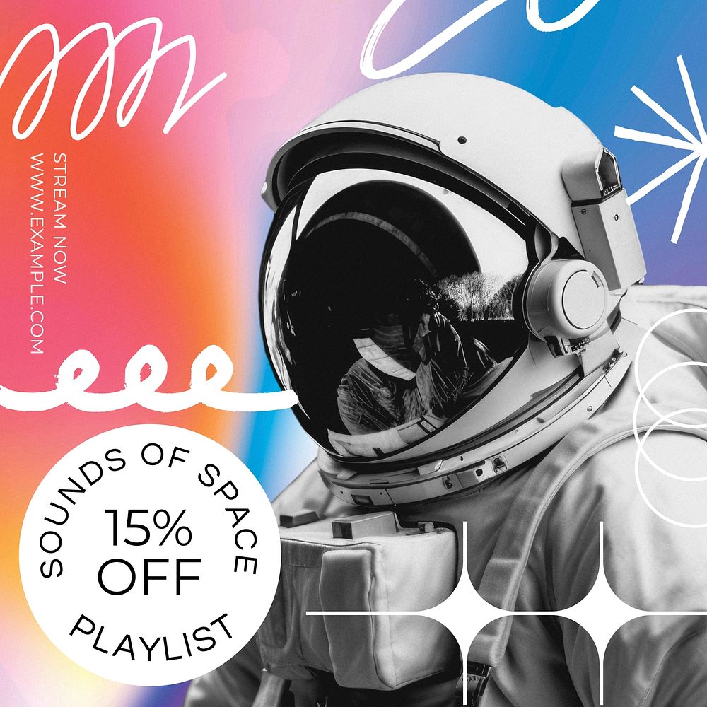 Space playlist Instagram post template